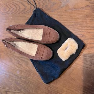 UGG Suede wedge dress shoe, Size 8 with Bag- worn once!